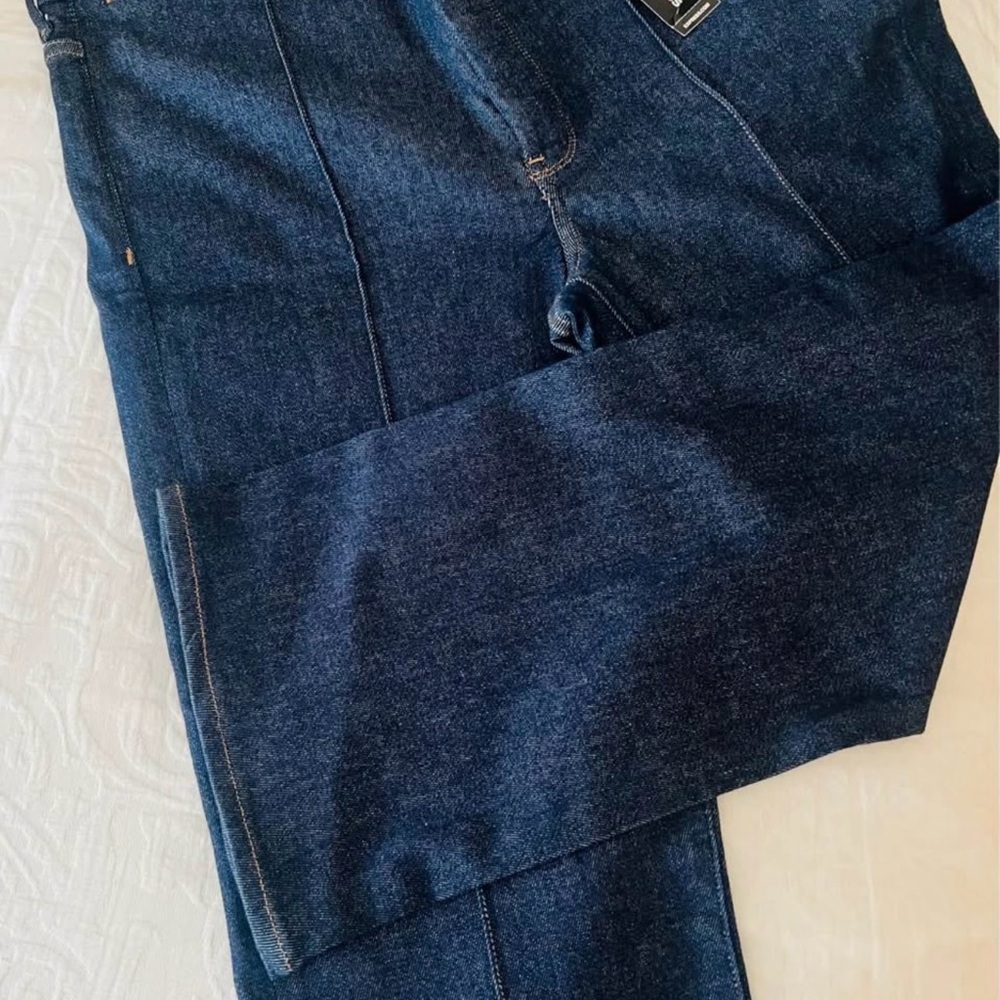 Women's Dark Blue High-Rise Cut Jeans